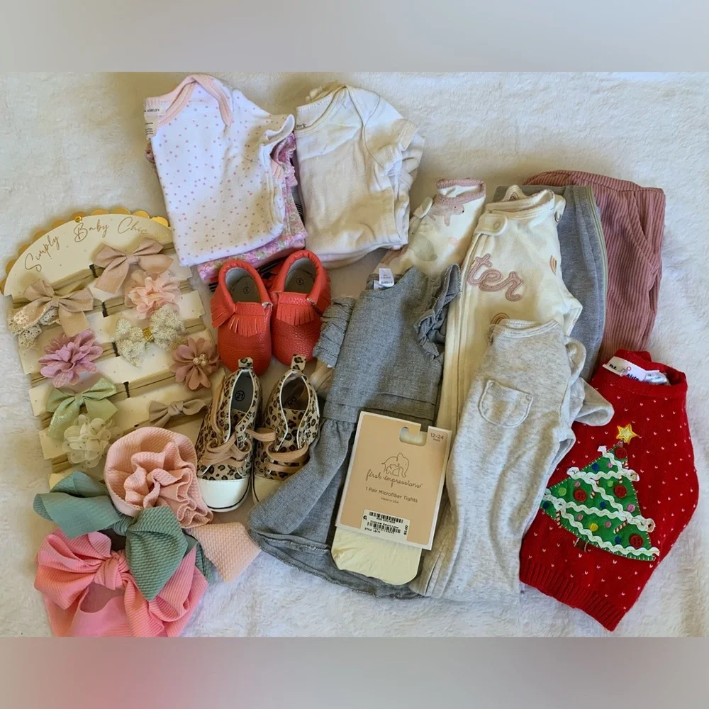 18 piece Baby Girls Clothing Bundle - Picture 1 of 6